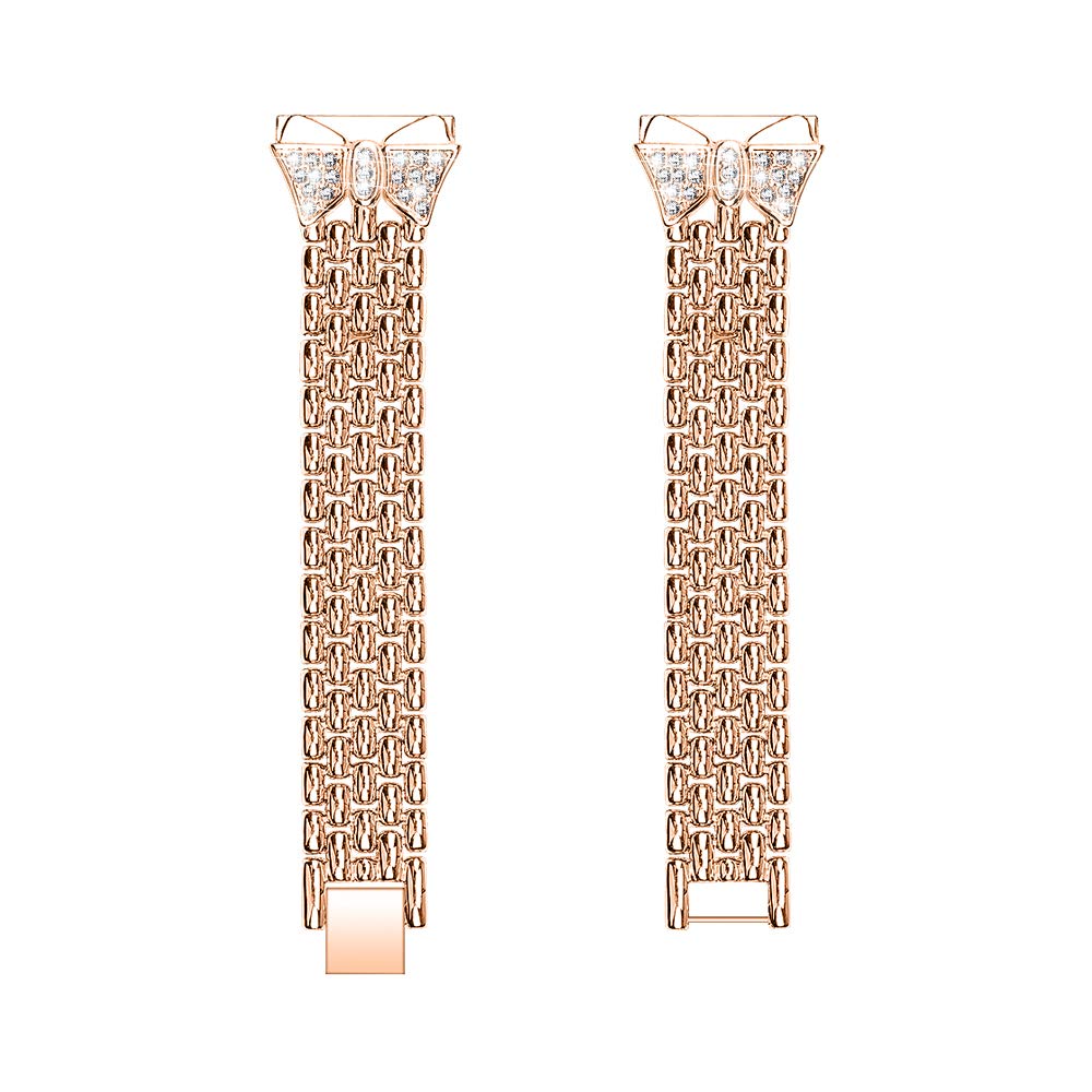 RuenTech Compatible with Fossil Gen 4 Venture HR Bands, Replacement Metal Strap Bracelet for Fossil Q Venture Gen 4/Gen 3 Smartwatch (Pink)