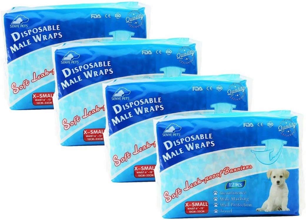 SENYE PET Disposable Male Wrap Dog Diapers,12Pcs