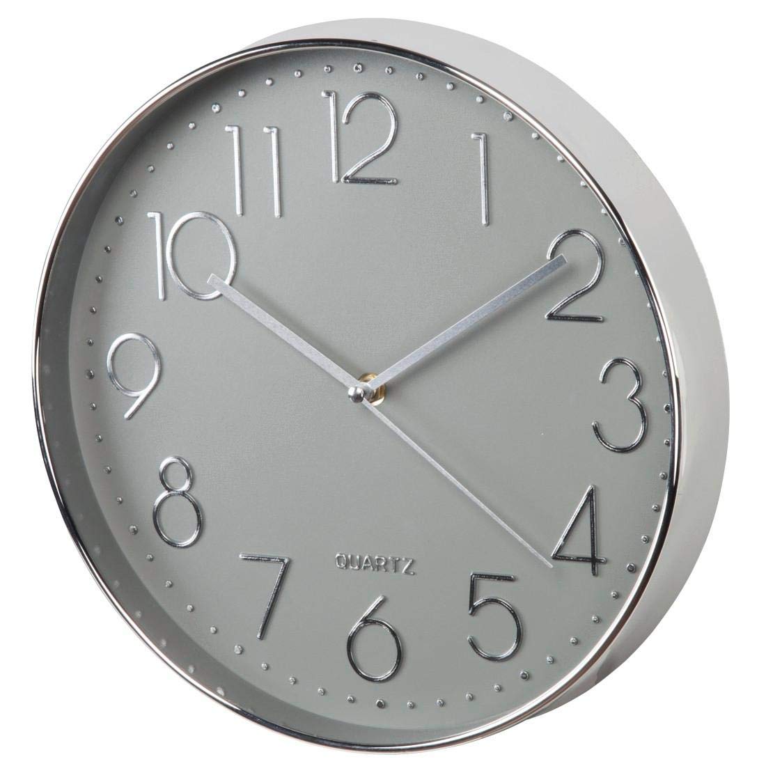 Hama "Elegance Quartz Wall Clock | Diameter 30 cm | Quiet | Silver/Grey