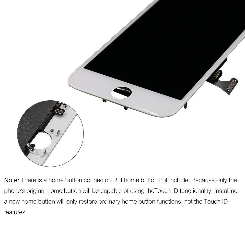 recyco Screen Replacement Compatible iPhone 7 Front Camera + Facing Proximity Sensor + Ear Speaker -4.7 inch LCD Display Digitizer 3D Touch Assembly + Tools White