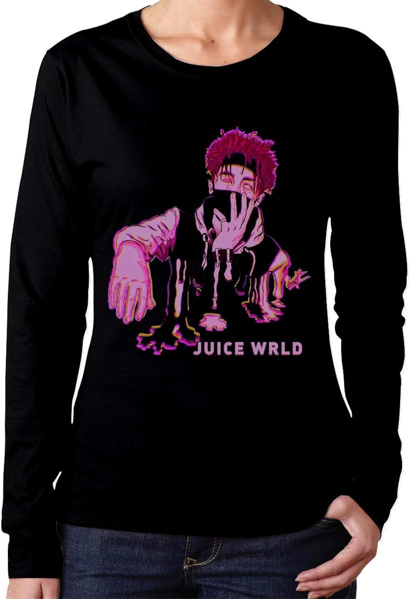 Camiseta Juice WRLD Mujer Manga Larga Top Gráfico Negro Amazon.es