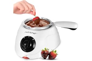 NutriChef Chocolate Melting Warming Fondue Pot, Choco Melter 8.8 Oz, Keep Warm Dipping Function & Removable Pot,Perfect for M