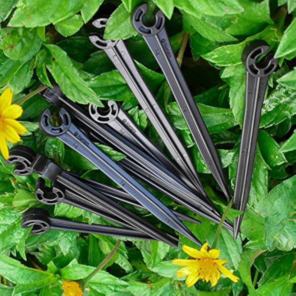 100 Pack Plastic Irrigation Support Stakes For 1/4Inch Tubing Hose Holder Beds eBay