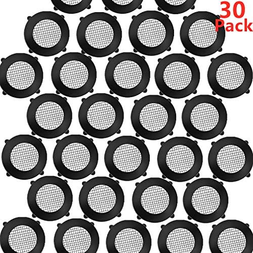 Poolan 30 Pack Stainless Steel Filter Garden Hose Washer, Self Locking Tabs Keep Washer Firmly Set Inside Fittings with 40 Mesh for 3/4 Inch Garden Hose and Water Faucet