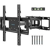 BONTEC Full Motion TV Wall Mount for 23-70 Inch TVs, Hold up to 99 lbs, Max VESA 400x400mm, Swivel Tilt Dual Arms, Adjustable Viewing Angle, Fits 16" Wood Studs, Easy Assembly