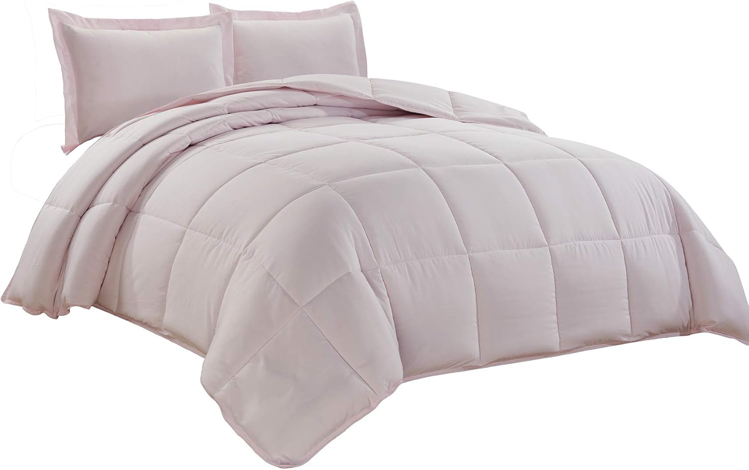Chezmoi Collection 3-Piece Down Alternative Comforter Set with Shams (King, Gray): Home & Kitchen