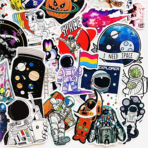 50pcs Spaceman Stickers Outer Space Waterproof Laptop Astronaut Stickers Car Bicycle Suitcase Computer Water Bottle Mobile Phone Stickers Water Resistant Decals (Astronaut) - Thumbnail 3