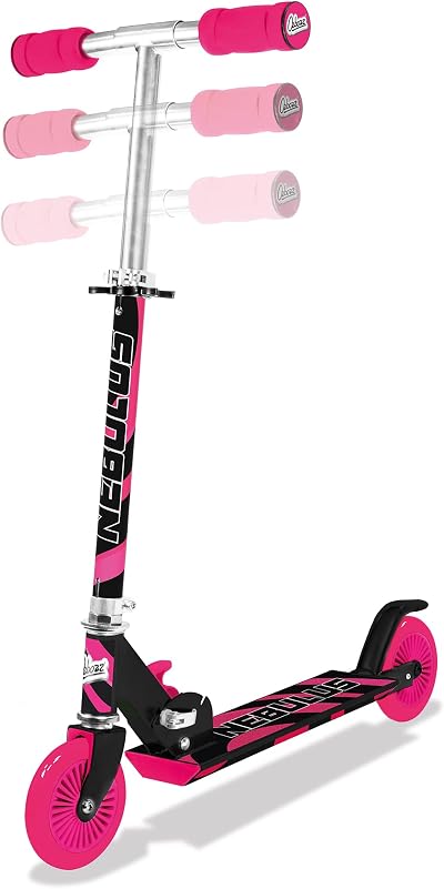Ozbozz HGL Nebulus Pink Black Folding Scooter - 2-Wheel, Adjustable Handlebar