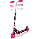 Ozbozz Nebulus Adjustable Scooter: Pink &amp; Black - Kids Two Wheel Scooter, Foam Handle Grip, Adjustable Handle Height