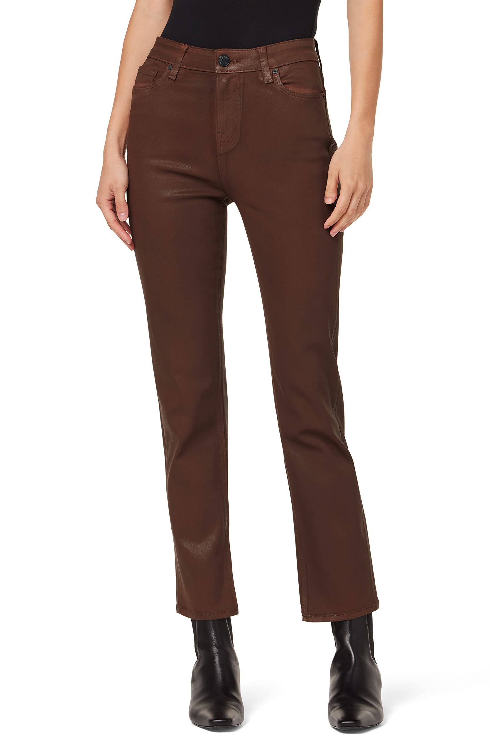Hudson Jeans Women’s Nico Midrise Straight Leg Jean, Coated Tortoise SH, 34