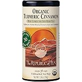 The Republic of Tea Organic Turmeric Cinnamon Herbal Tea, 36 Tea Bags, Naturally Caffeine-Free