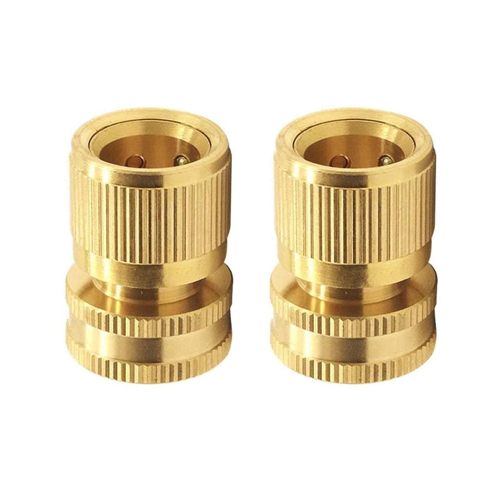 SyiXute 2 Pcs Garden Hose 3/4 Inch Female Quick Connector,Brass Garden Hose Connector,Water Hose End Brass Connector Fitting