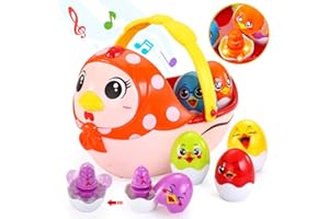 Vatos Baby Easter Egg Toy, Toddler Easter Basket for 1 2 3 4 5 Year Old Boys & Girls | Musical Easter Eggs with Colorful Changing Lights| Musical Easter Eggs for Babies