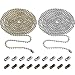 TecUnite 2 Pieces 3.2 mm Beaded Pull Chain Extension with Connector, Each 10 Feet Beaded Roller Chain with 10 Matching Connectors (Multicolors A)
