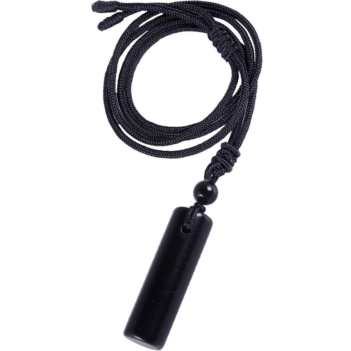 Nupuyai Obsidian Healing Crystal Cylinder Necklace for Women Men, Reiki Chakra Energy Pendant with Adjustable Cord 68cm