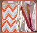 Hair Straightener Heat-Resistant Travel Case. Portable Flat Iron Protector in Stylish Cute Colors. Curling Iron Storage. Color Options. (Orange Chevron)thumb 2