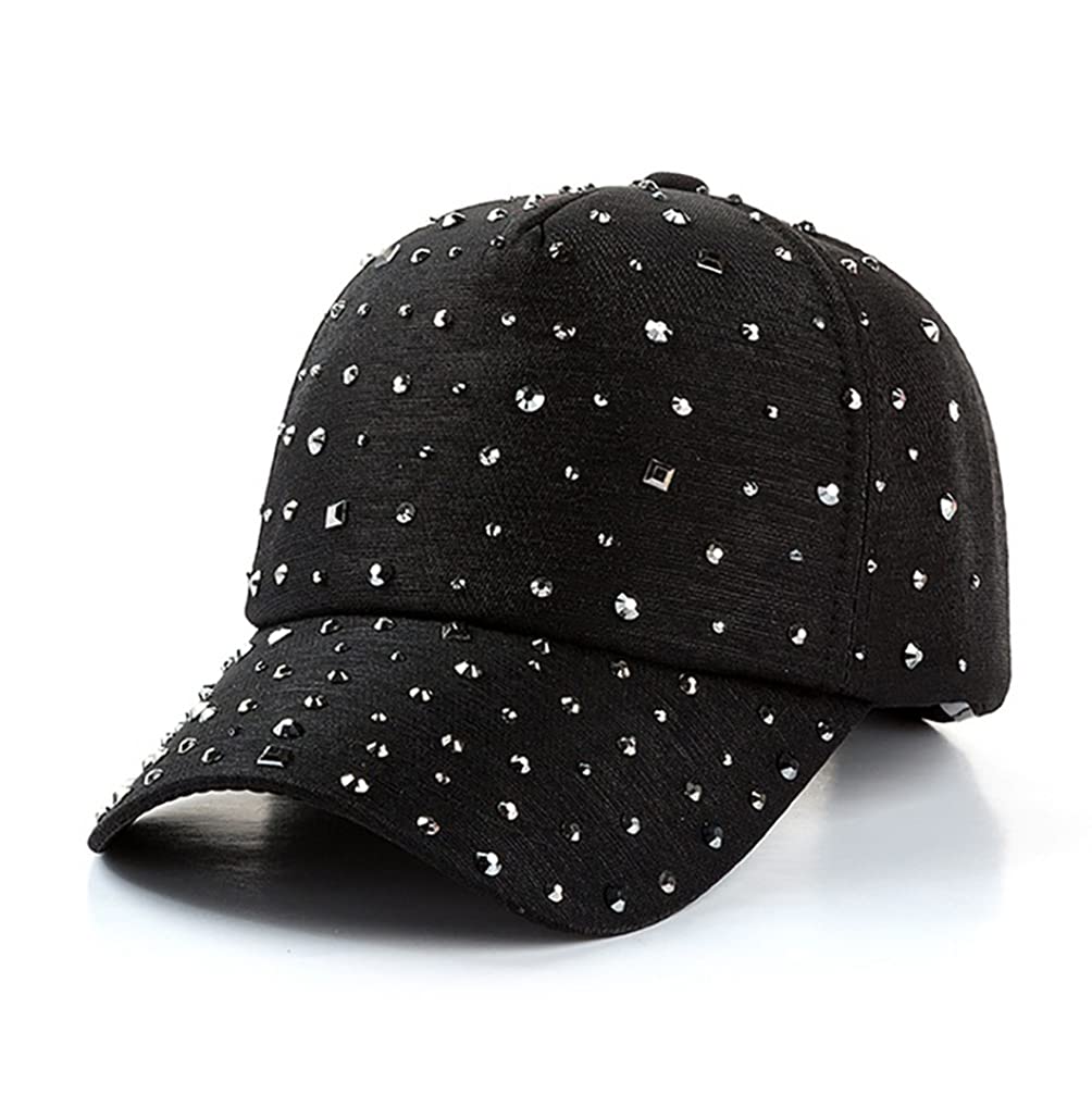 Photo 1 of Gudessly Adjustable Breathable Rhinestone Baseball Cap for Women Bling Sequins