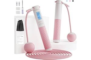 NONOGO Fitness Jump Ropes with Calorie Counter and Silicone Handles for Women Men Kids with Speed Cordless Ball and 9.2 ft Adjustable Anti-Tangle PVC Wire Rope for Fitness Crossfit Indoor Outdoor Workout