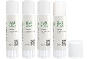 Creality 3D Printer Glue Sticks PVP Solid Glue Sticks for 3D Printing Hot Bed Build Plate, Enhanced Adhesion Reduces Warping for Filament, 3D Printer Adhesive for PLA/ABS/PETG/PC/PA/TPU, 4 Pack