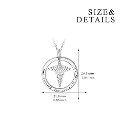 WINNICACA Nurse Gifts Sterling Silver Caduceus