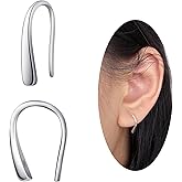 Pull Through Earrings S999 Sterling Silver Earrings Threader Earrings for Women Hypoallergenic Dangle Hoop Earrings Drop Earrings for Women Trendy