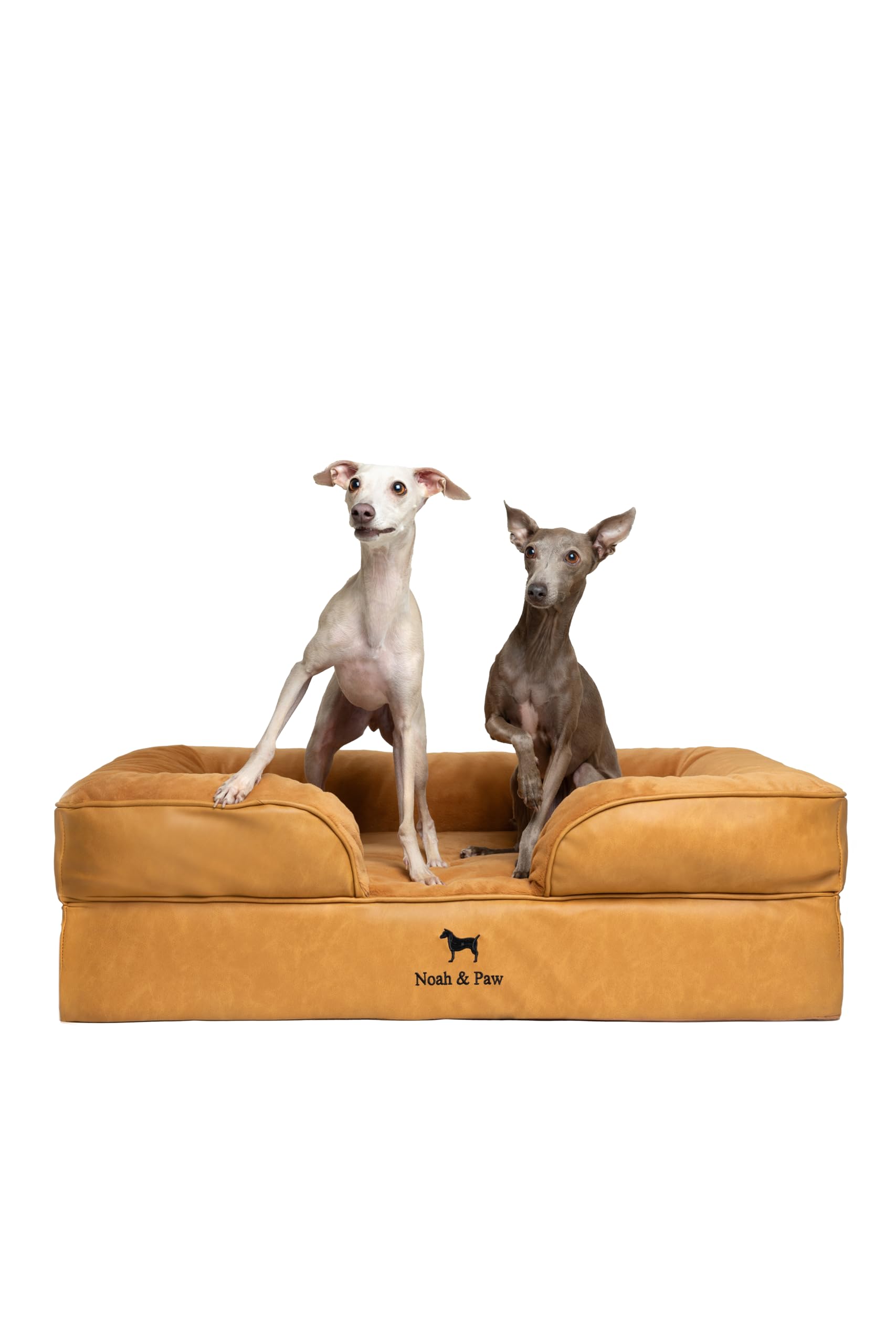Photo 1 of NOAH & PAW Large Dog Bed, 35x25x11 Inch, Orthopedic Dog Beds, Eggshell Memory Foam Infused with Cooling Gel, Inner Cover, Waterproof, Machine Washable (Faux Leather Sofa Collection)