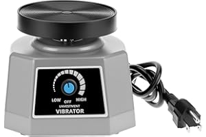 QWORK Lab Vibrator 4" - 110V Small Round Shaker Oscillator, Gypsum Mixing Machine, for Mixing Plaster/Gypsum