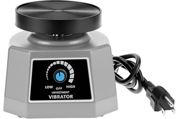 QWORK Lab Vibrator 4" - 110V Small Round Shaker Oscillator, Gypsum Mixing Machine, for Mixing Plaster/Gypsum