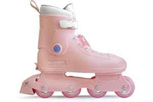 ROLLINGBUNNY Inline Skates for Women Girls - Adjustable Size, Removable Brake, ABEC-7 Bearings, for Outdoor Indoor Skating, Pink