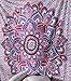 Jaipur Handloom Pink and Purple Mandala Hippie Bohemian Tapestries Wall Hanging Flower Psychedelic Tapestry Wall Hanging Indian Dorm Decor for Living Room Bedroom Pink & Purple Floral Tapestry