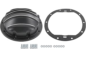 RALBDX Rear Differential Cover and 8.5" & 8.6" Ring Gear Diff with 10 Bolt Compatible with Chevy GM Silverado 1500 Buick 1964-Up Black Diff Cover & Hardware # HRCGM85BK