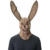 Scary Bunny Scarecrow Mask Burlap Sack Realistic Latex Rabbit Horror Devil Killer Mask Robber for Adult Halloween Cosplay Party