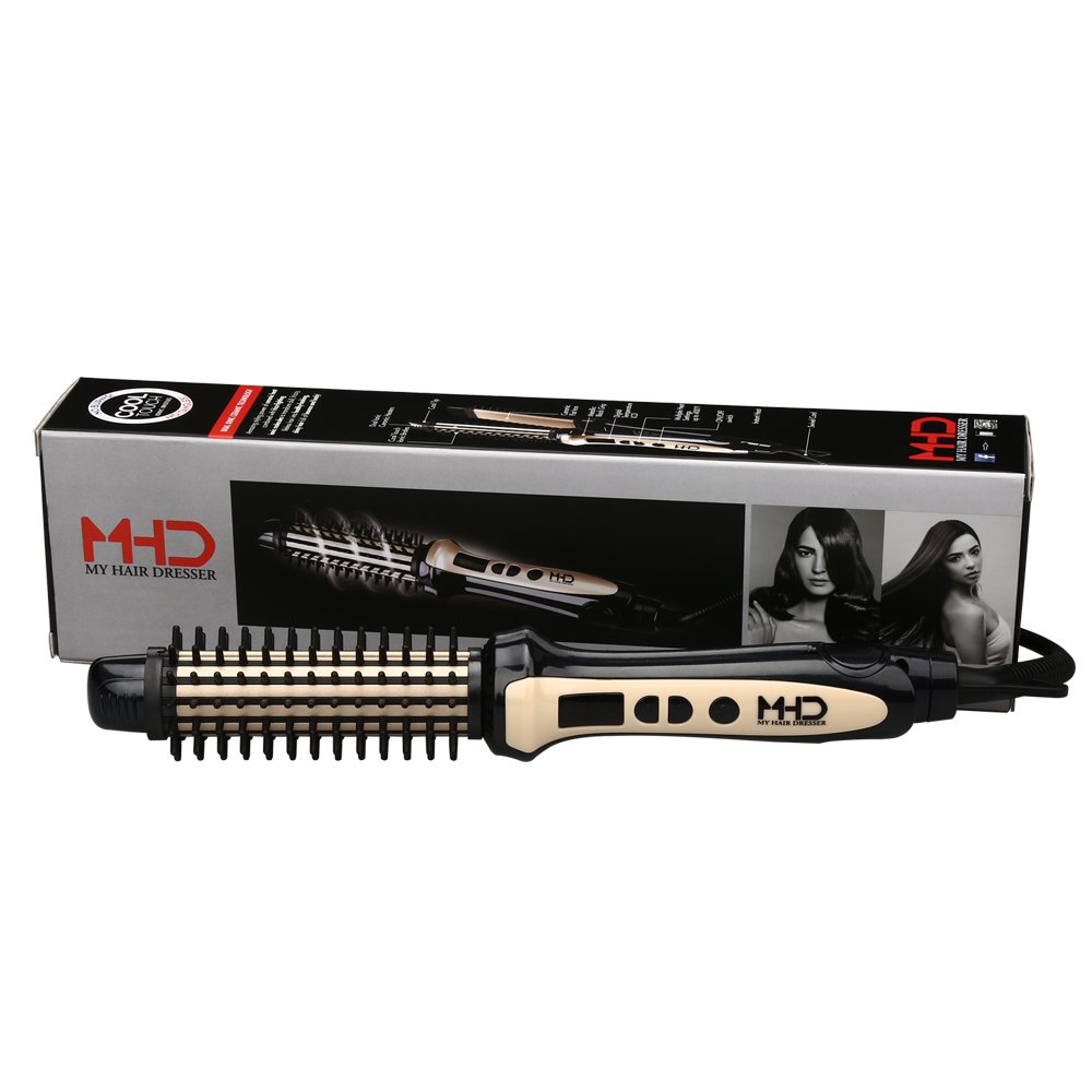 MHU Professional Hot Brush & Hair Curler & Hair Straightener 3 in 1 and Dual Voltage1.25 Inch Ceramic Curling Wand