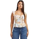 Guess Womens Sleeveless Carine Peplum Top