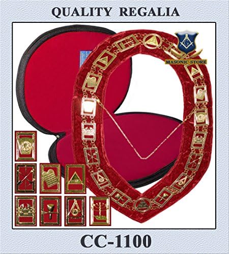 Masonic Chapter Chain Collar - 24 K Plated + Case