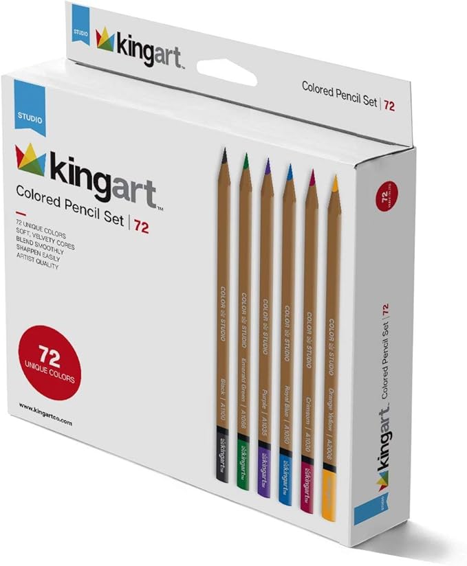 KINGART Set, 72 Pieces Colored Pencils, Assorted Arts