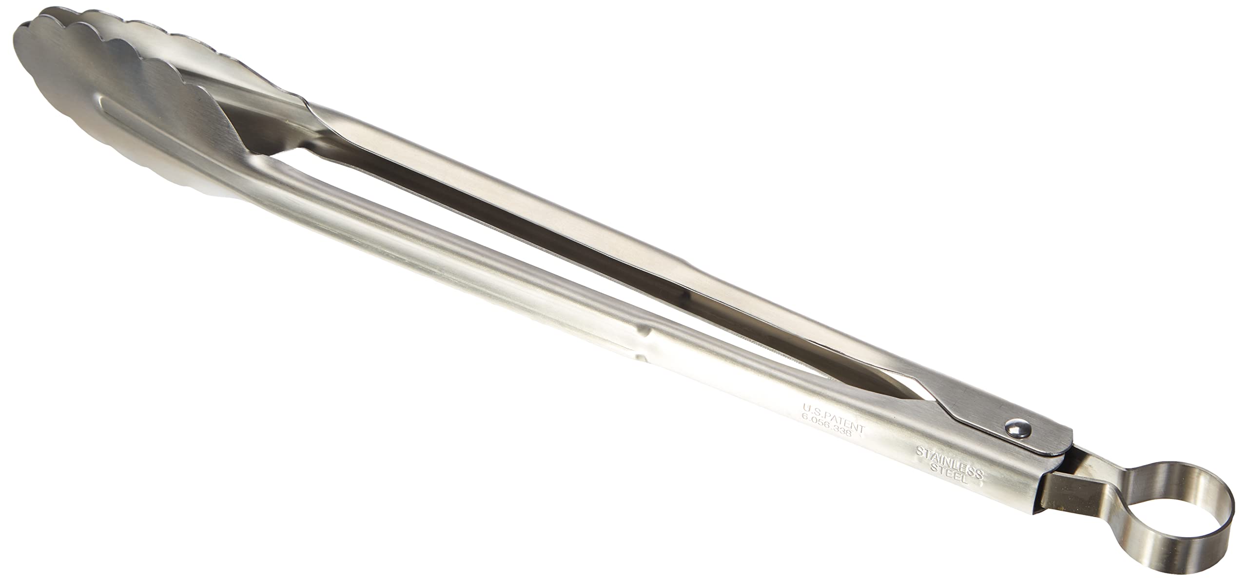 Cuisipro Locking Tongs, Stainless Steel, Lock for Practicality and Safe and Compact Storage, Cooking Tongs, 12”, 30.5cm, Silver