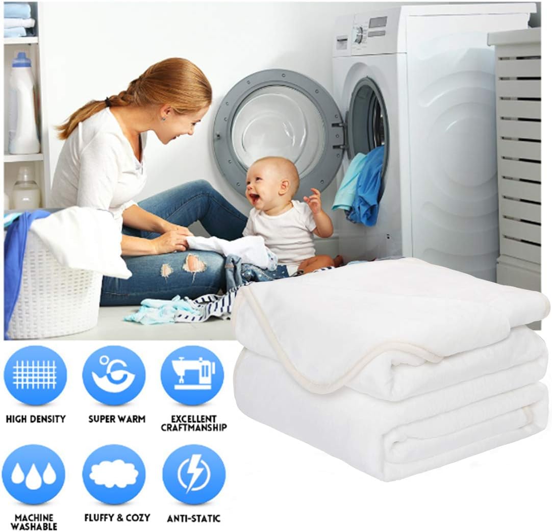 Soft Throw Blanket All Season Winter Warm Microplush Lightweight Thermal Fleece Blankets for Couch Bed Sofa,50x61 Inches,White: Kitchen & Dining