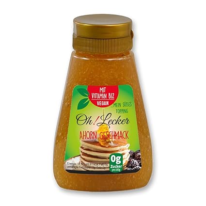 Oh Lecker Low Carb Zuckerfrei Kalorienfrei Stevia Sirup Ahorn 195 G Flasche Zuckerersatz Vegan Honigersatz Tafelsusse Fettfrei Salzfrei Amazon De Lebensmittel Getranke