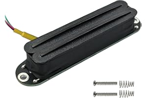 Phrilam Pro ST HA Ceramic Dual Single Coil Sized Mini Humbucker Pickup 13.2K Super Distortion for Strat Style Electric Guitar, Black Body Black Rail