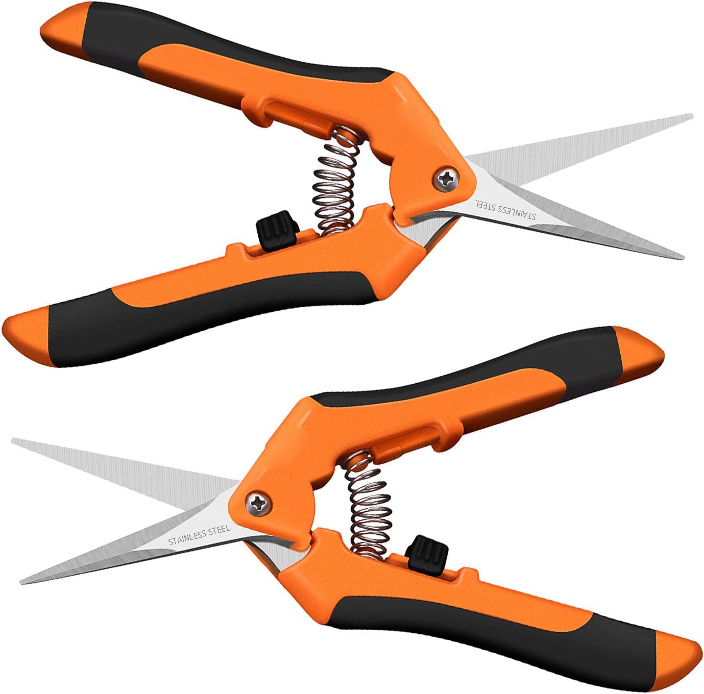 2 Pack Professional Pruning Shears, Trimming Scissors - Straight Tip, Gardening Hand Pruner Pruning Shear Stainless Steel Blades with Locking Comfort Grip Handles