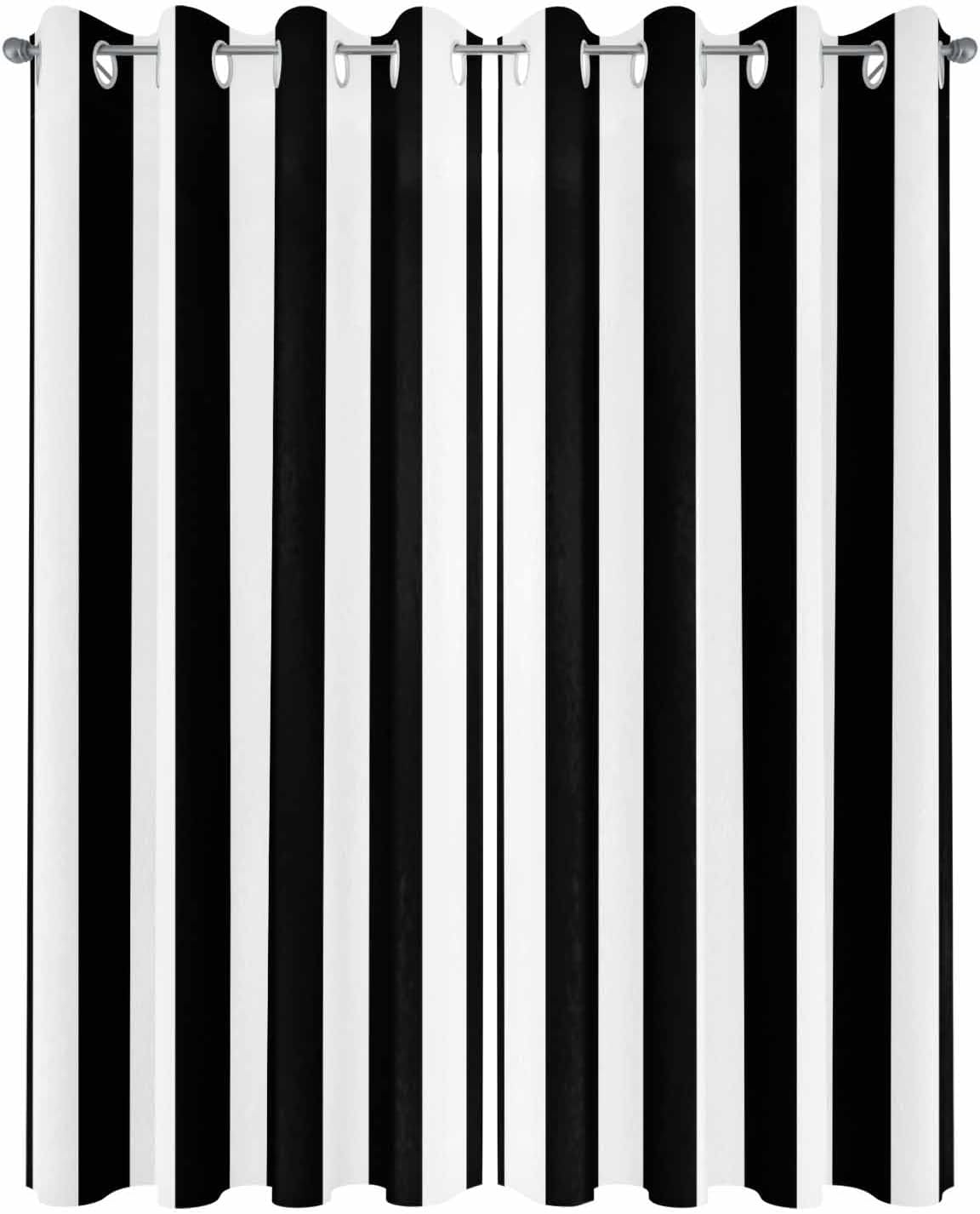 Outdoor Curtains - applebless Outdoor Curtains for Patio Black White Stripe Waterproof Outdoor Curtains 108 inches Long Gazebo Curtains Outdoor Waterproof Outside Drapes for Porch, Gazebo, Deck 2 Panels