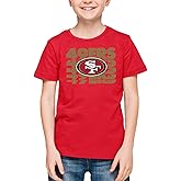 Team Fan Apparel NFL Youth Repeating Logo Football T-Shirt Unisex Tag Free Comfortable, Kids Boys Girls, Lightweight Soft