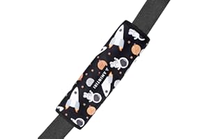 Amintiri Seat Strap Shoulder Pads for Kids, Seat Belt Cover for Children, Soft Furry Seat Belt Cushion for Travel, Cartoon Car Seat Belt Pad Cover for Boys and Girls. (Astronaut&Spaceship)