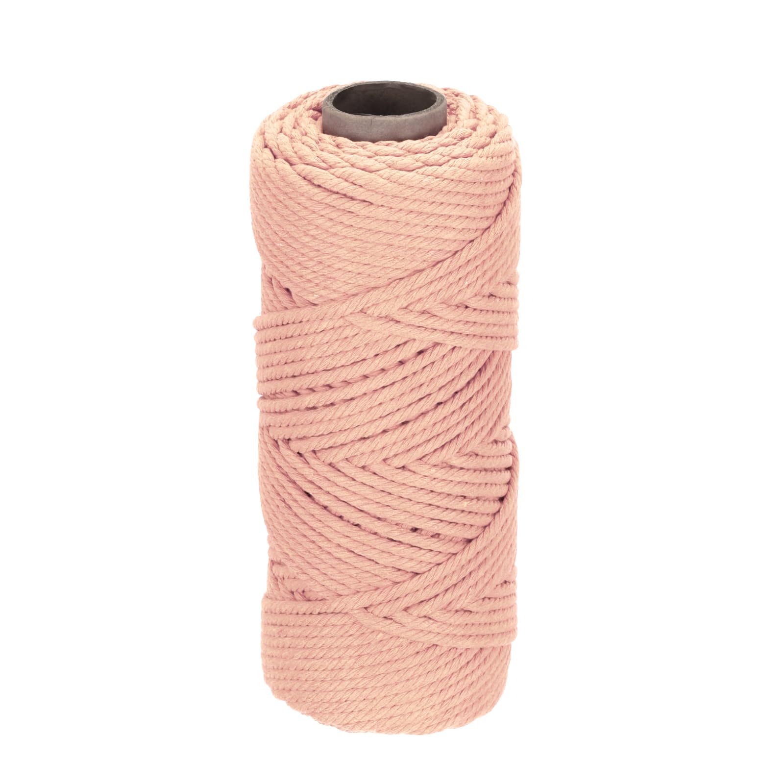 DMiotech 3mm x 100M (109 Yard) Pink Natural Cotton Macrame Rope, Wall Hanging Handmade 2 Strands Twisted Macrame Cotton Cord for Plant Hangers, Gift Wrapping Wedding