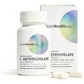 CleanHealthLab L-Methylfolate 15mg, 5-MTHF Active Folate - Maximum Potency Methylated Vitamin B9 Supplement - Support for Brain Health, Energy, Nerves, and Methylation with No Fillers (60 Count)