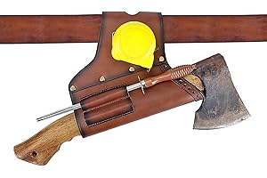 Tourbon Outdoor Leather Carry Faller Axe Files Tuning Driver and Bar Wrench Loggers Felling Ax Sheath Tape Measure Holder Cli