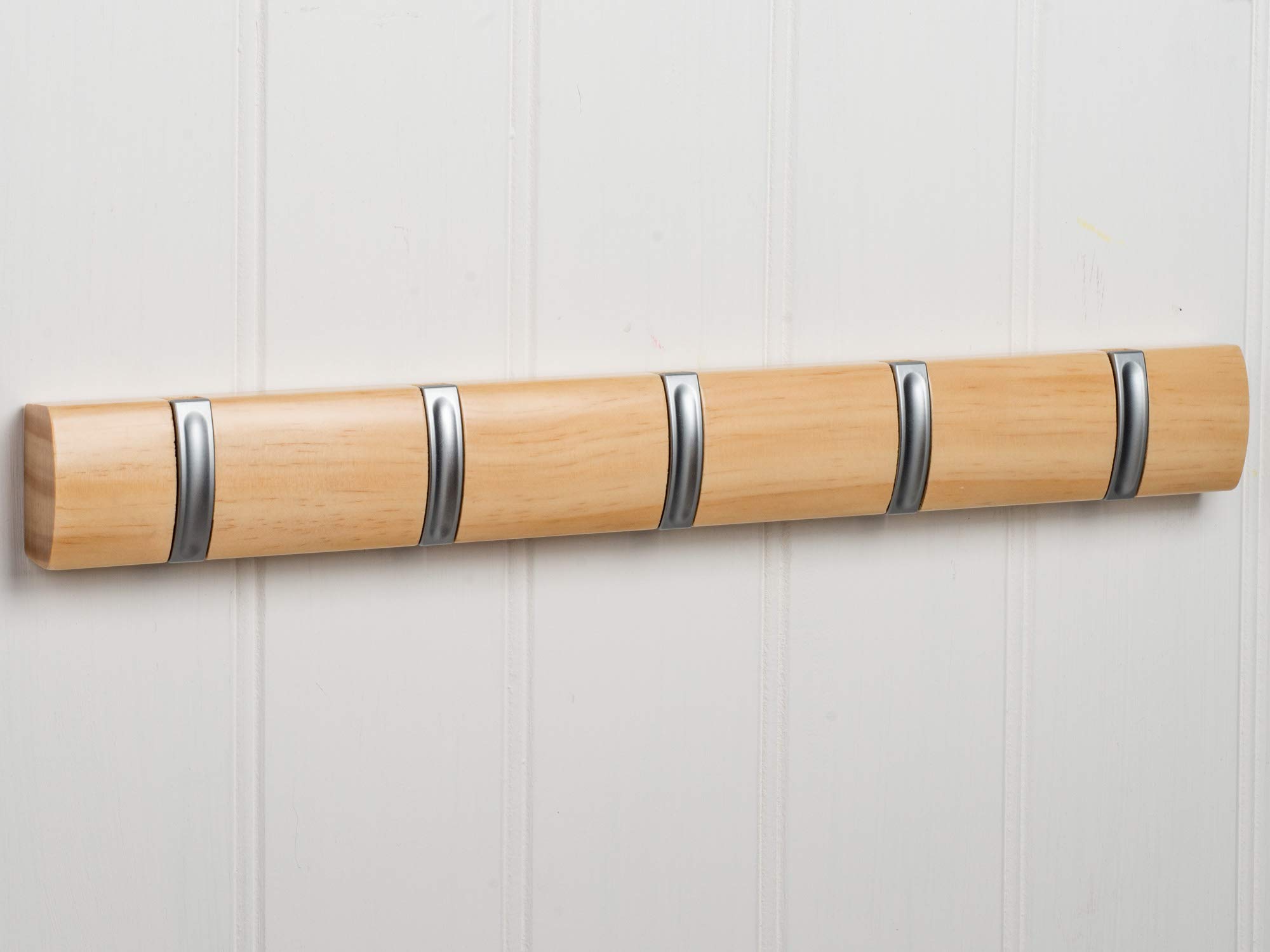 OCCO Maine Furniture Co. Hartford Fold Away Coat Hook Rack In Natural Pine