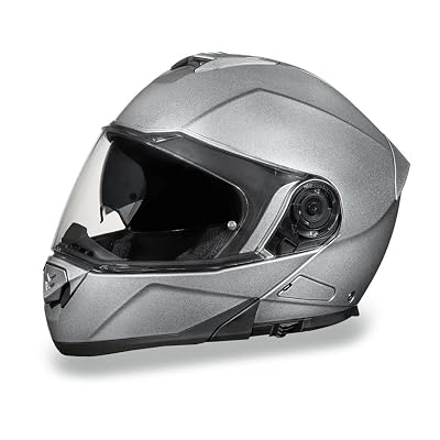 Daytona Helmets Motorcycle Modular Full Face Helmet Glide- Silver Metallic 100% DOT Approved