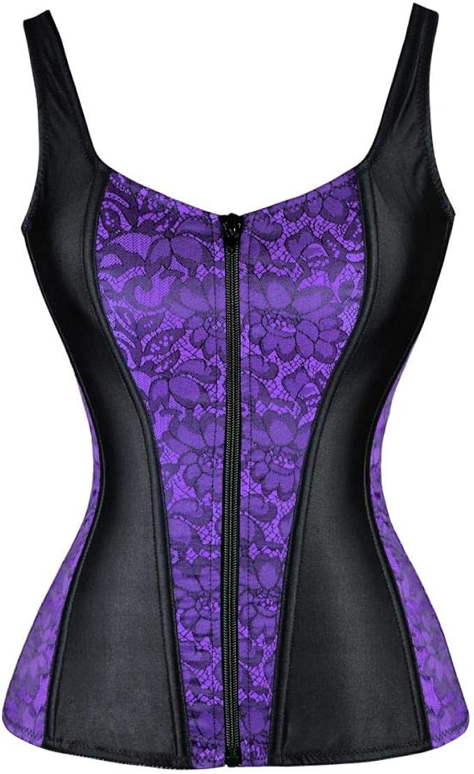 Women Waist Trainer Corset Lace and Satin Halter Corsets Body Shapewear Bustier